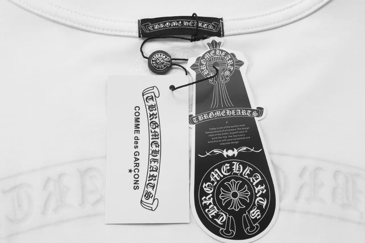 P150 Chrome Hearts Sanskrit Rainbow Horseshoe Print Cross Short Sleeves Size: SMLXL Color: Black White